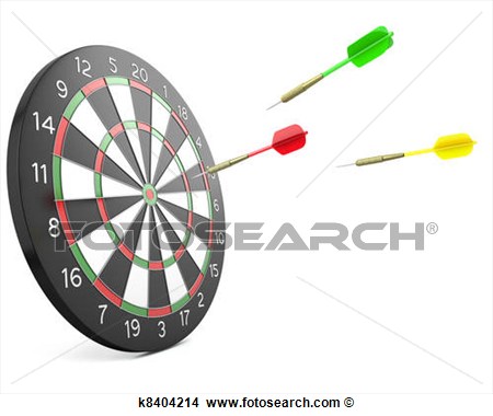   Three Darts Arrows Flying Into Board  Fotosearch   Search Clip Art    