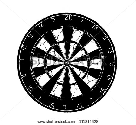 Vector Darts Board Isolated On White Background   Vector Illustration