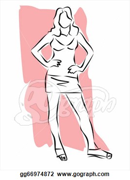 Withe Of A Young Woman Girl In Short Skirt   Stock Clipart Gg66974872