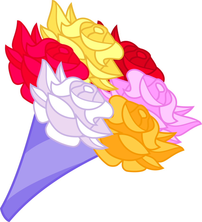 Cartoon Flower Bouquet Roses