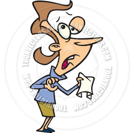 Cartoon Woman Sneezing By Ron Leishman   Toon Vectors Eps  12366