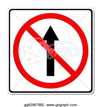 Clip Art   No Go Ahead The Way No Forward Sign  Stock Illustration