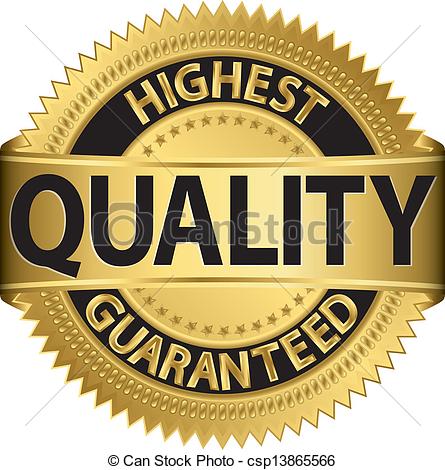 Clip Art Vector Of Highest Quality Guaranteed Golden Label Vector