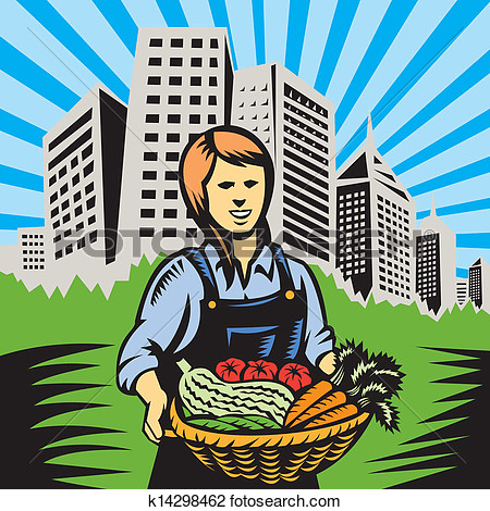 Clipart Of Organic Farmer Farm Produce Harvest K14298462   Search Clip