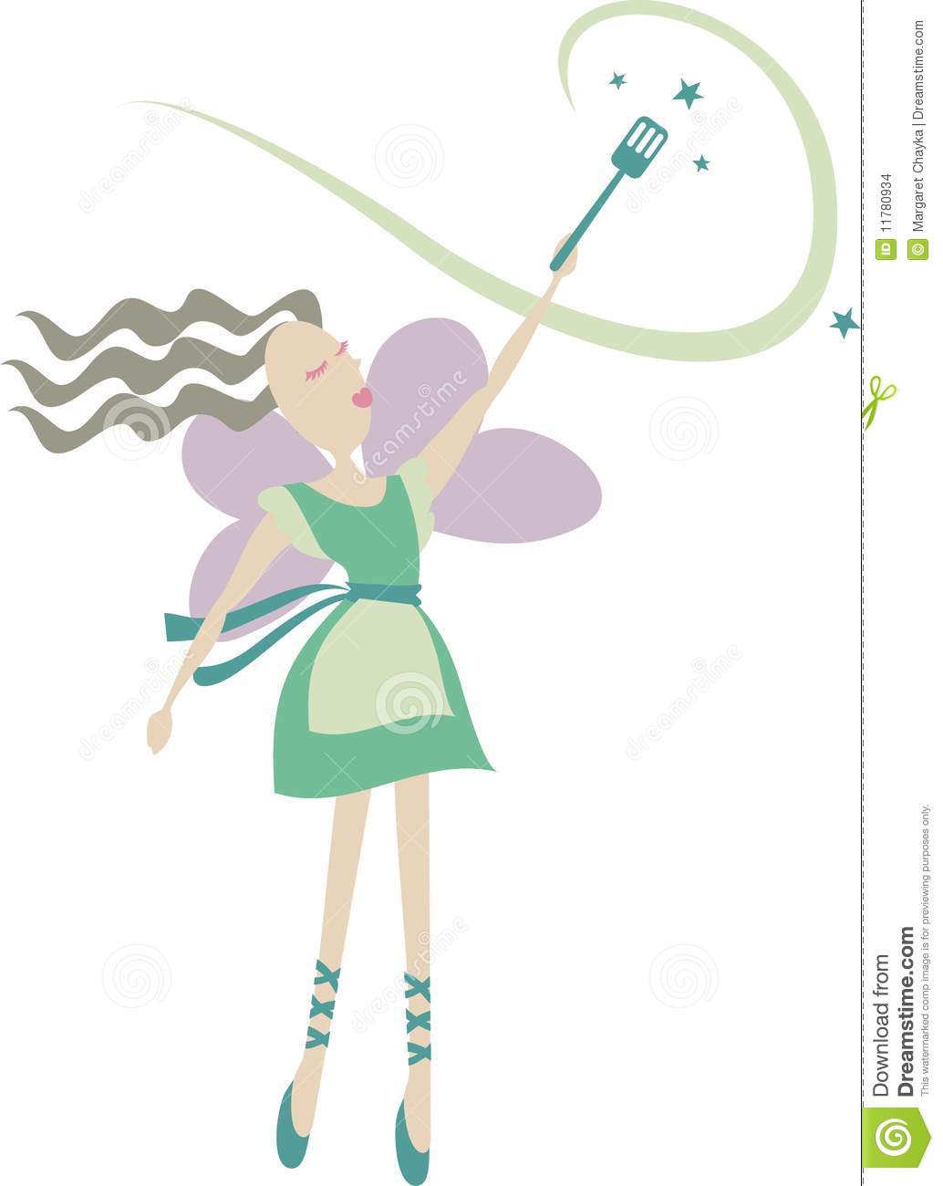 Girl Chef Magic Cooking Baking Fairy Spatula Stock Images   Image