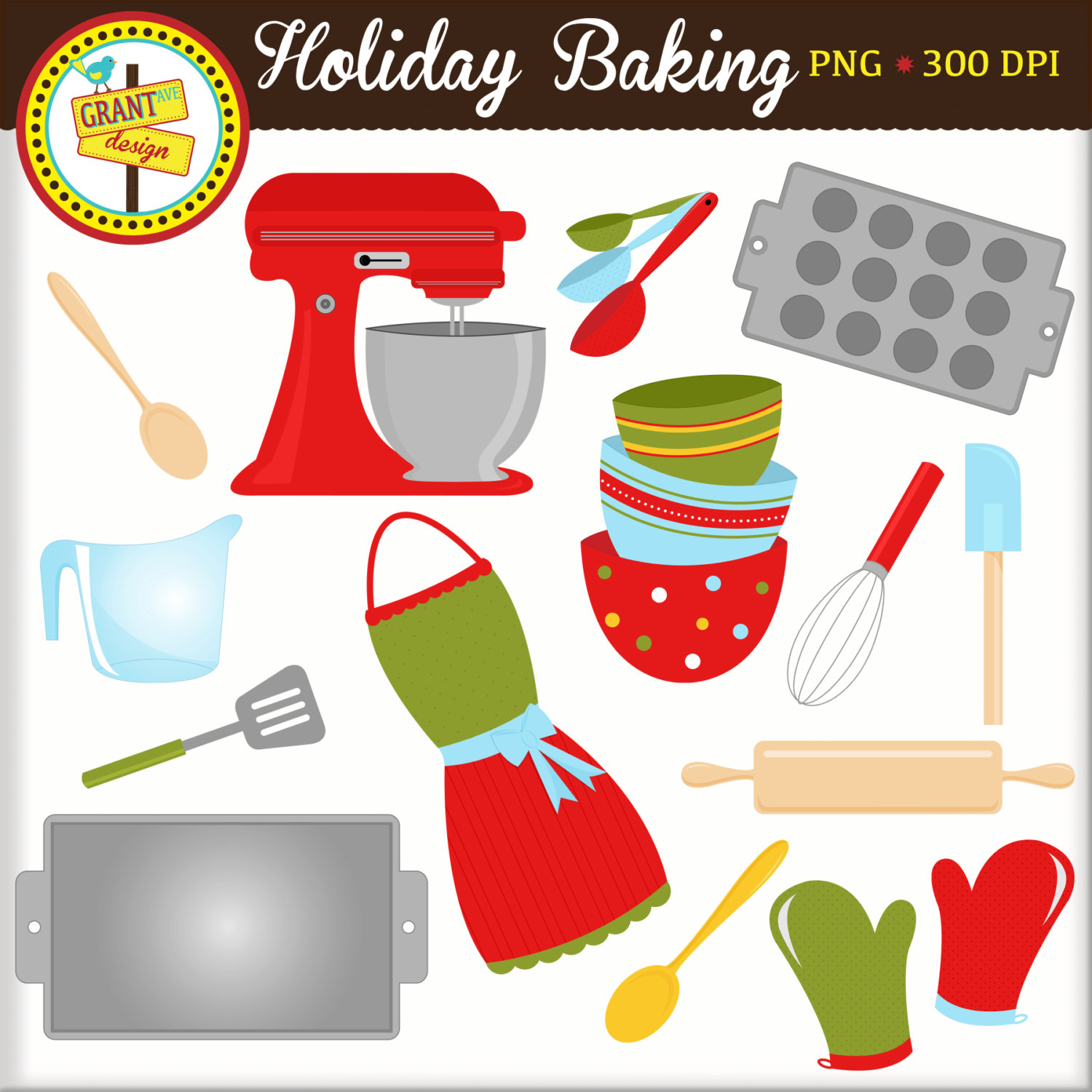 Holiday Baking Clipart Christmas Clipart By Grantavenuedesign