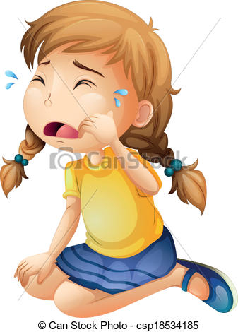 Illustration Of A Little Girl Crying    Csp18534185   Search Clip Art