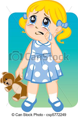Illustration Of A Little Girl Crying    Csp5772249   Search Clip Art