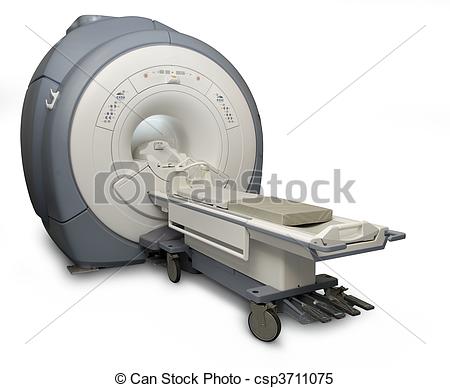 Magnetic Resonance Imaging Machine Isolated On White With A