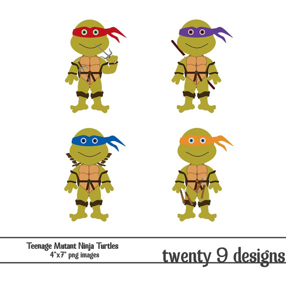 Teenage Mutant Ninja Turtles Clip Art  Instant Download