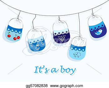 Vector Invitation For Baby Shower It S A Boy Clipart Gg57082838