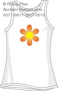 White Tank Top Shirt With A Flower Royalty Free  Rf  Clip Art Picture
