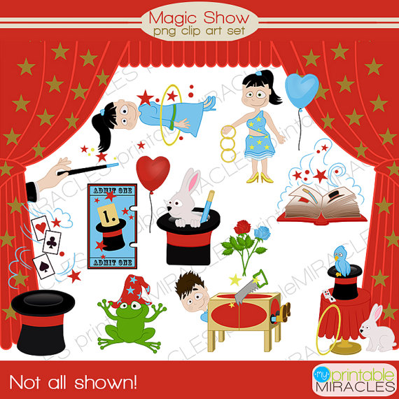 30 Magician Clip Art Magic Show Digital Clipart Magic Circus Party