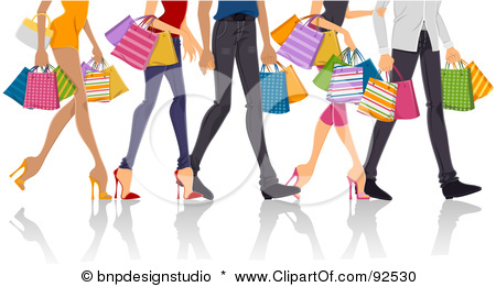 92530 Royalty Free Rf Clipart Illustration Of Legs Of Shopping Adults
