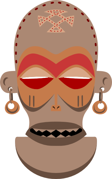African Mask  Chokwe Angola Zaire Clip Art At Clker Com   Vector