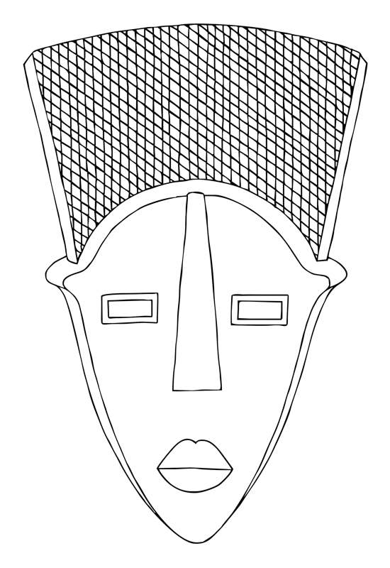 African Masks Clip Art   Lwalwa Mask