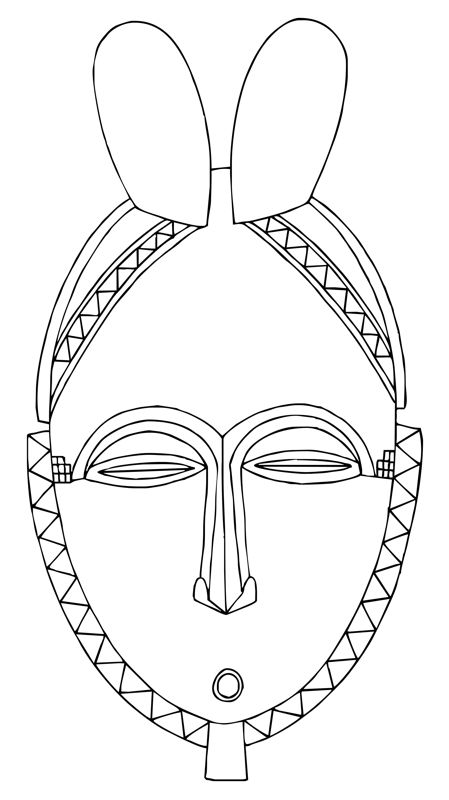 African Masks Clip Art   Yohure Mask