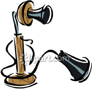 An Old Candlestick Style Phone   Royalty Free Clipart Picture