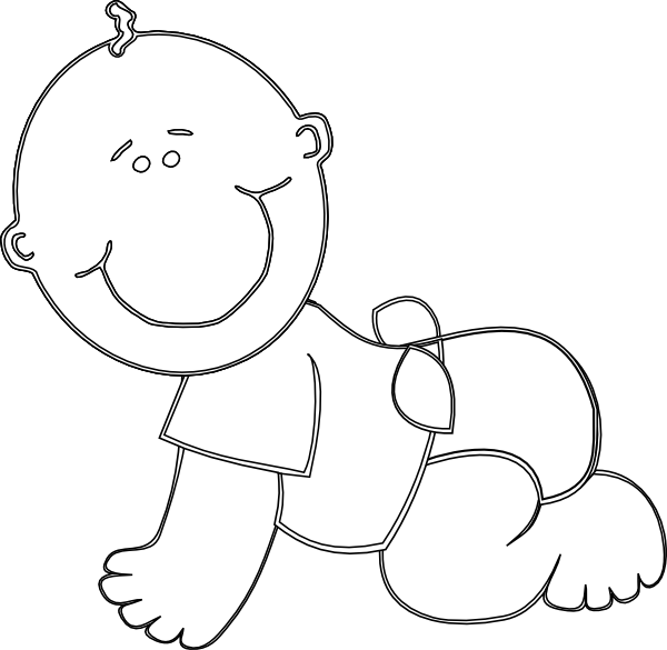 Baby Boy Crawling Outline Clip Art At Clker Com   Vector Clip Art    