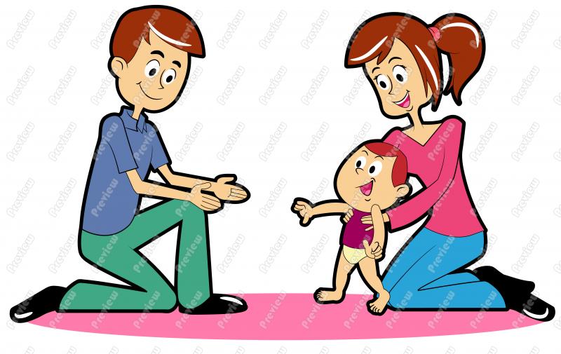 Baby Girl Learning To Walk Clip Art   Royalty Free Clipart   Vector