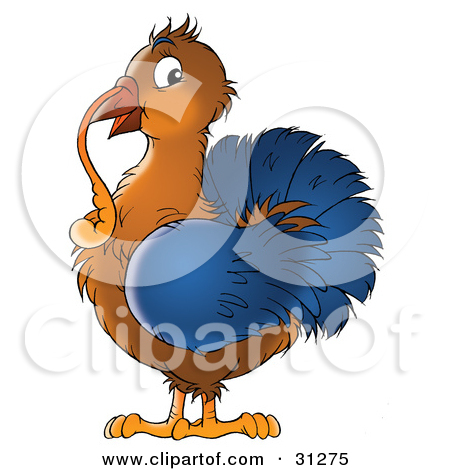 Brown Bird With Long Beak Http   Www Clipartof Com Portfolio    