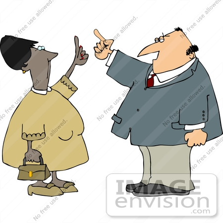 Caucasian Man And African American Woman In Argument Clipart By Djart