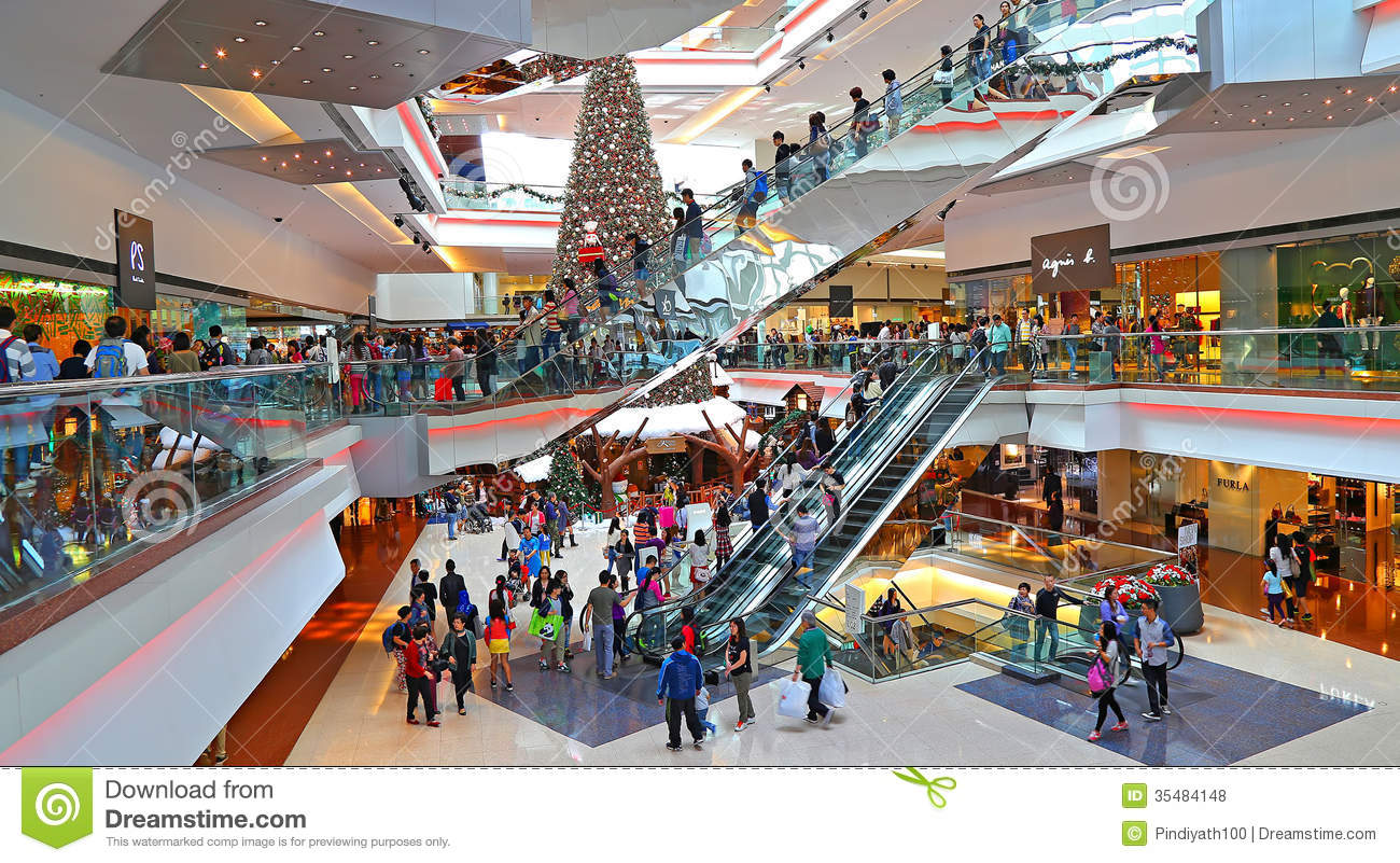 Christmas Shoppers Shopping Mall Activities Holiday Festival Walk One