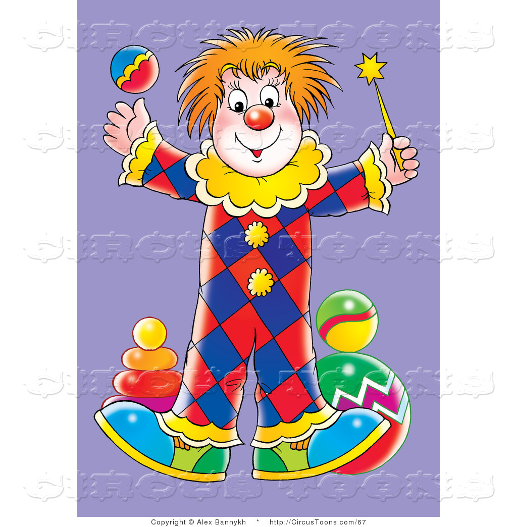 Circus Clipart Of A Cute Circus Clown Juggling A Ball And Magic Wand    