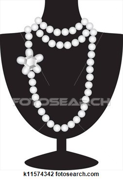 Clip Art   Pearl Necklace On Black Mannequin  Fotosearch   Search