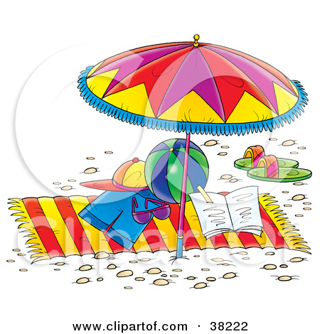 Clipart Illustration Of Clothes Toys And Sandals On A Beach Towel