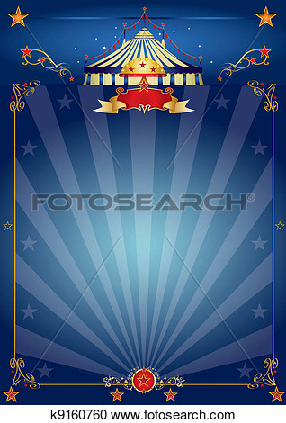 Clipart   Magic Blue Circus Poster  Fotosearch   Search Clip Art    