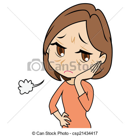 Clipart Of Middle Aged Woman Who Is Troubled Csp21434417   Search Clip
