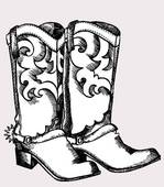 Cowboy Boots  Vector Graphic Image   Clipart Graphic