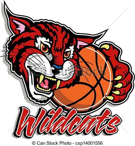 Cute Wildcat With Basketball   Csp14001556