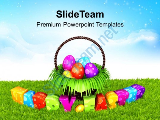 Easter Egg Clipart Happy Eggs In Garden Theme Powerpoint Templates Ppt