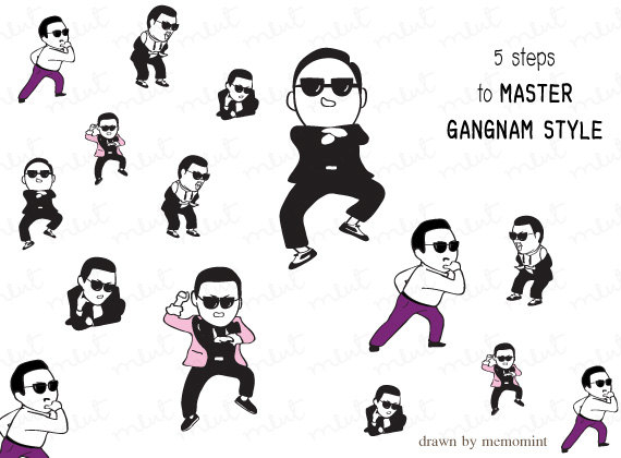 Gangnam Style Action   Digital Clip Art   Printable Clipart   Png    