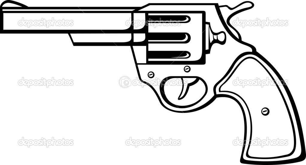 Handgun  Pistol Pistol Gun Old Revolver    Stock Illustration
