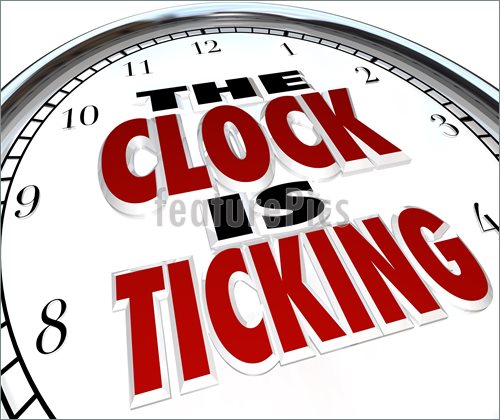 Illustration Of Clock Is Ticking Words Deadline Approaching