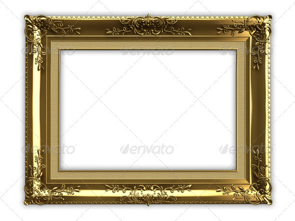 Image Of A Gold Plated Picture Frame Png With Transparent Background