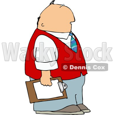 Male Store Manager Holding A Clipboard Clipart   Djart  5120