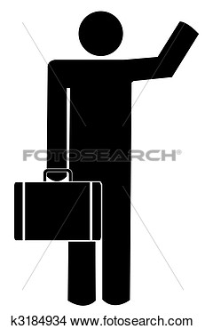 Man Carrying A Briefcase Waving   Illustration K3184934   Search Clip