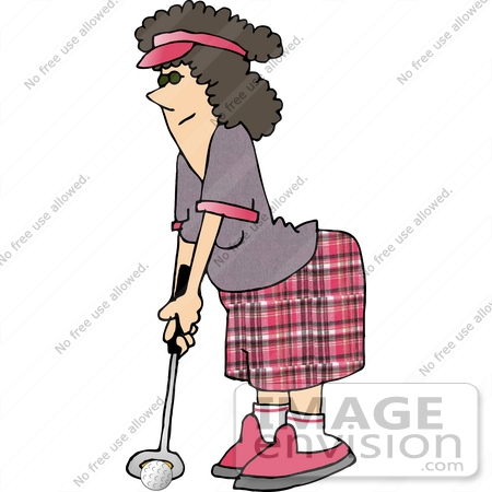 Middle Aged Woman Golfing Clipart    18887 By Djart   Royalty Free