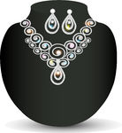 Necklace Clip Art Black And White With White Gems Clip Art