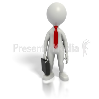Office Man With Briefcase Clipart Business Grey Stick Guy