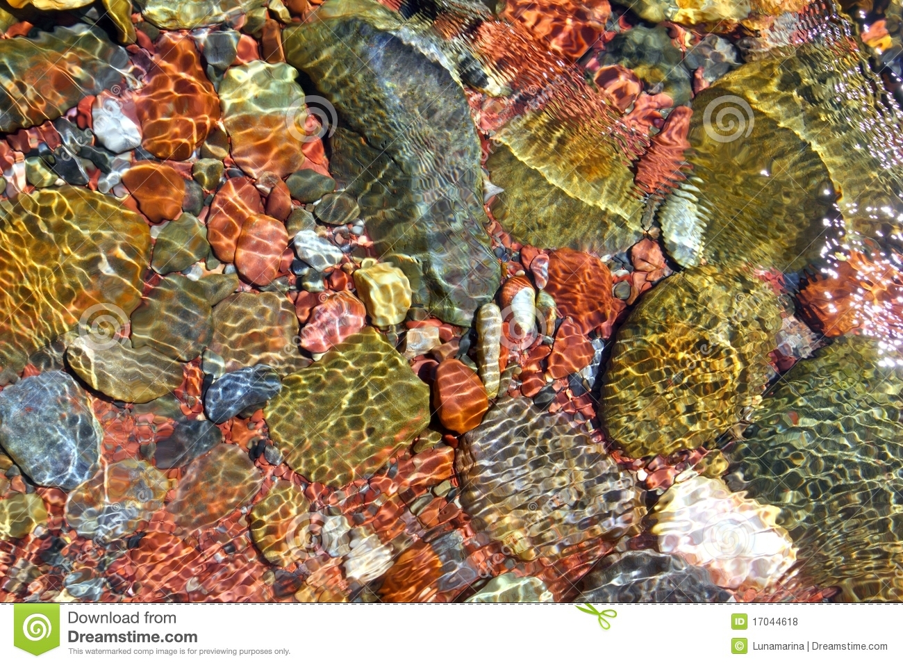 River Water Bottom Stream Red Rocks Transparency Royalty Free Stock