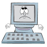 Sad Computer Cartoon Stock Photography