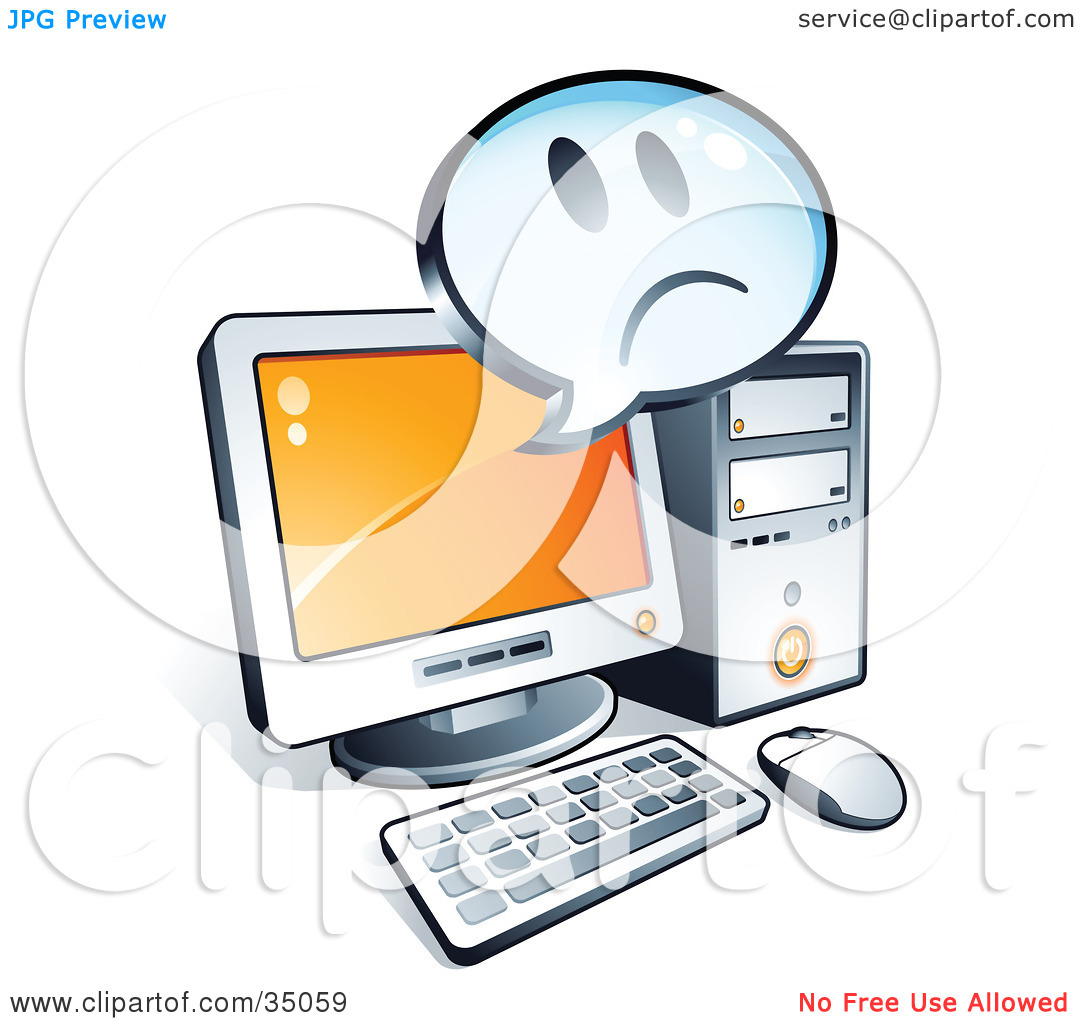 Sad Computer Clip Art Clipart Illustration Of A Sad Face On An Instant