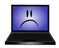Sad Laptop Computer Clip Art Stock Photo
