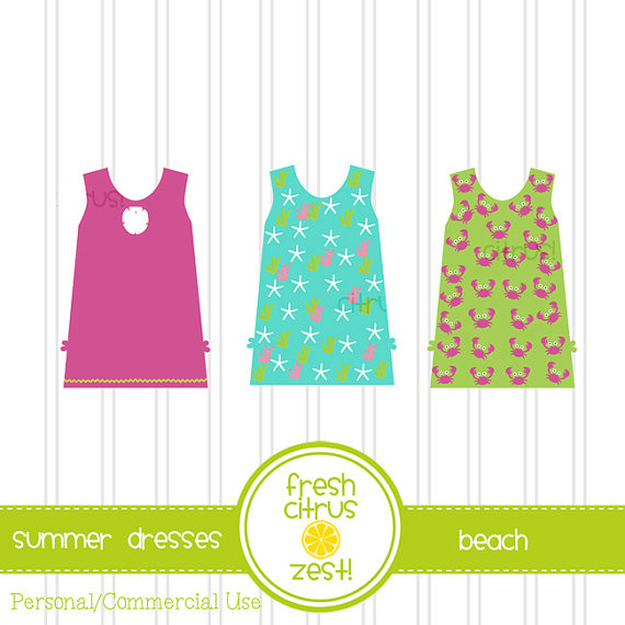 Summer Dresses Clip Art Beach