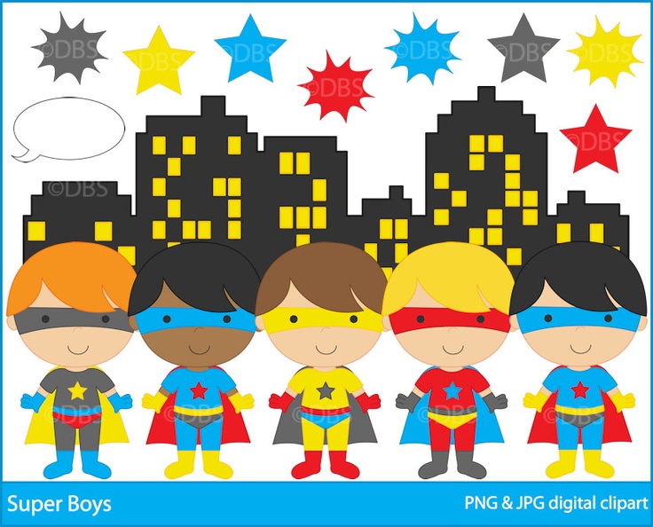 Superhero Clipart Digital Clip Art Super Hero Boys   Super Boys    